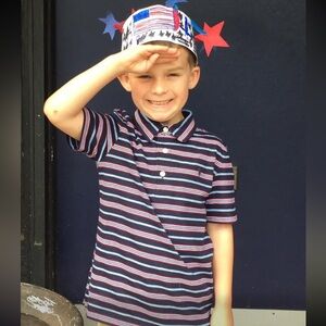 Polo Ralph Lauren Little Boy Red White & Blue Striped Polo Shirt sz 6 super soft